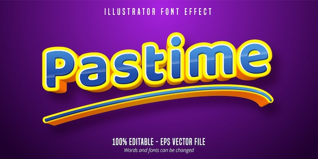 Pastime text,  editable text effect