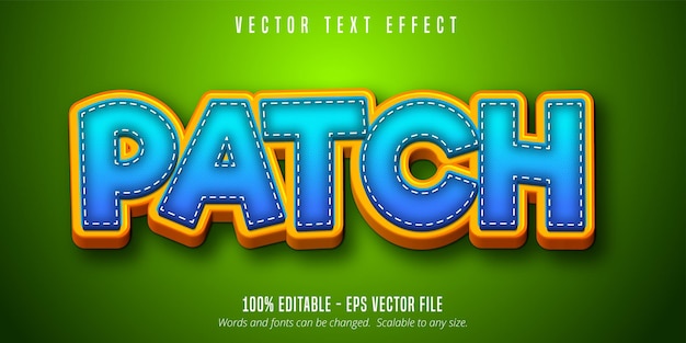 Patch text cartoon style editable text effect