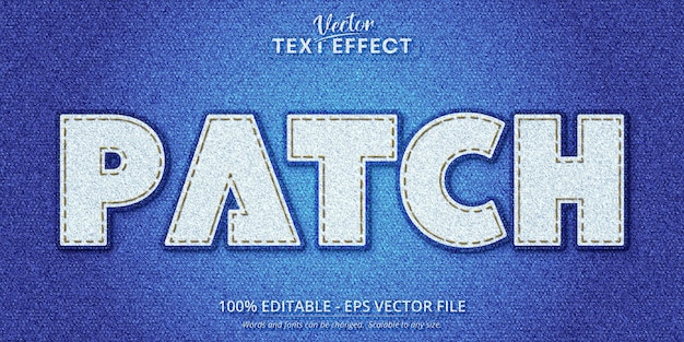 Patch text, realistic denim style editable text effect