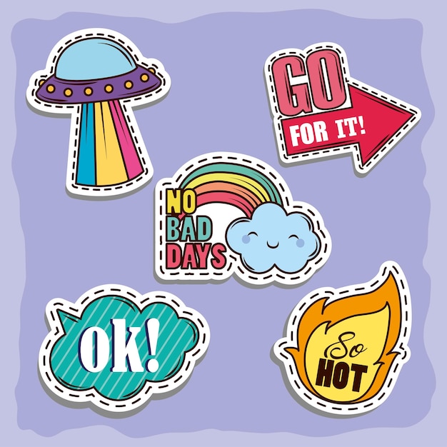 Vector patches of stickerset