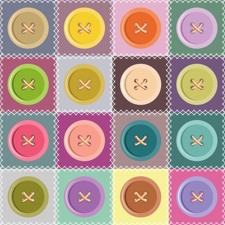 Vector patchwork background with buttons