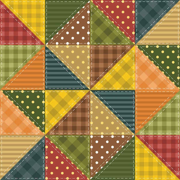 Vector patchwork background with different patterns