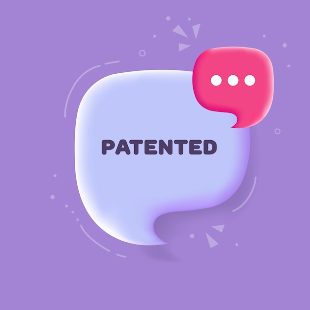 Patented flat purple patented banner vector illustration
