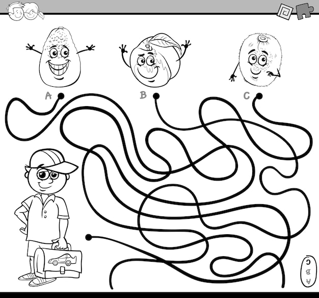 Path maze activity coloring page