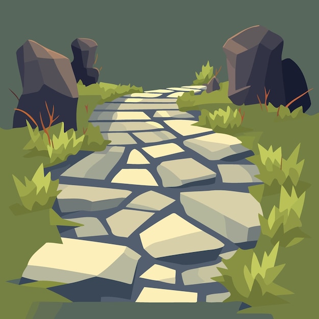 Vector path with stone tiles
