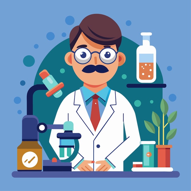 Patholoog Vector Illustratie Flat Style Medisch Specialist Karakter