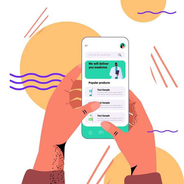 Vector patient discussing with doctor on smartphone screen online medical consultation healthcare medicine concept