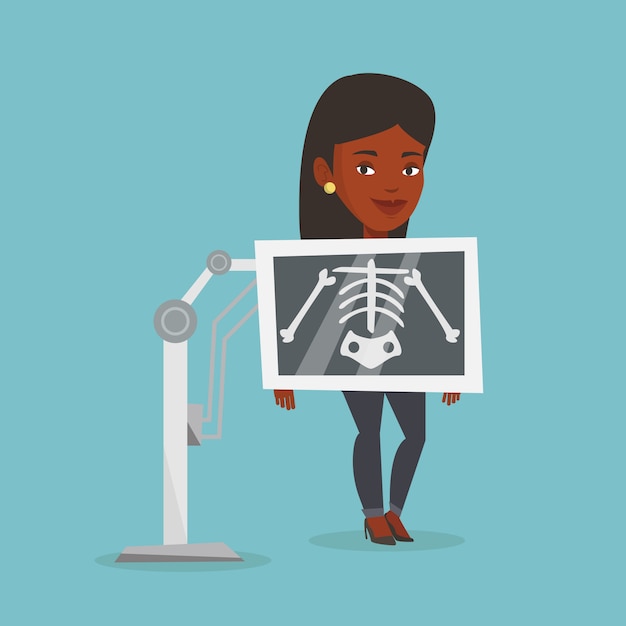 Vector patient during x ray procedure illustration