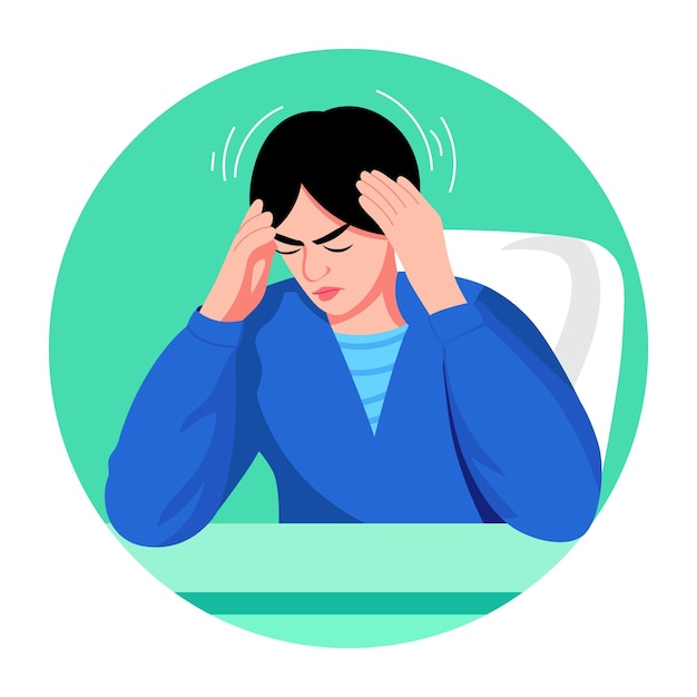 a patient having hypertension disease flat illustration