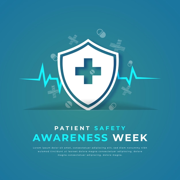Vector patient safety awareness week paper cut style design illustration for background poster banner ads