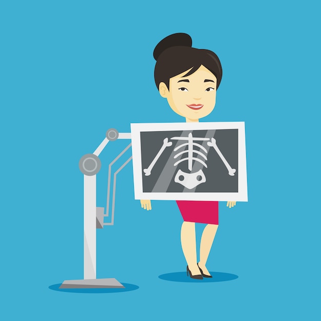 Patiënt tijdens x ray procedure illustratie