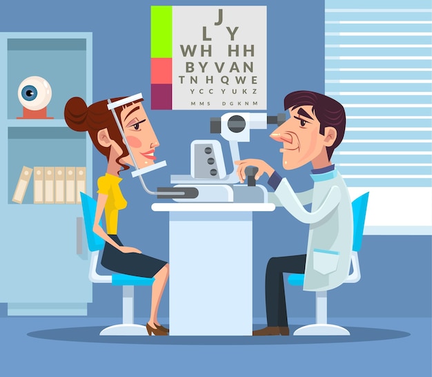 Patient visiting ophthalmologist