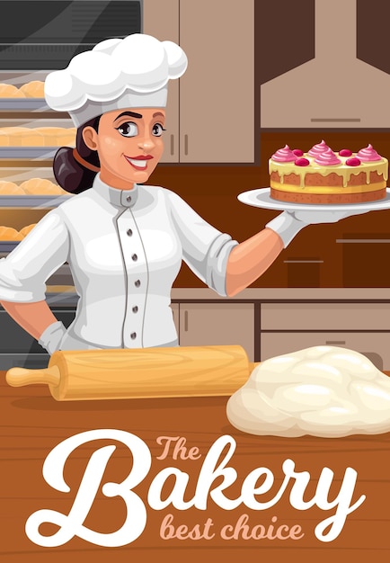 Patisserie bakery and pastry shop baker with cake