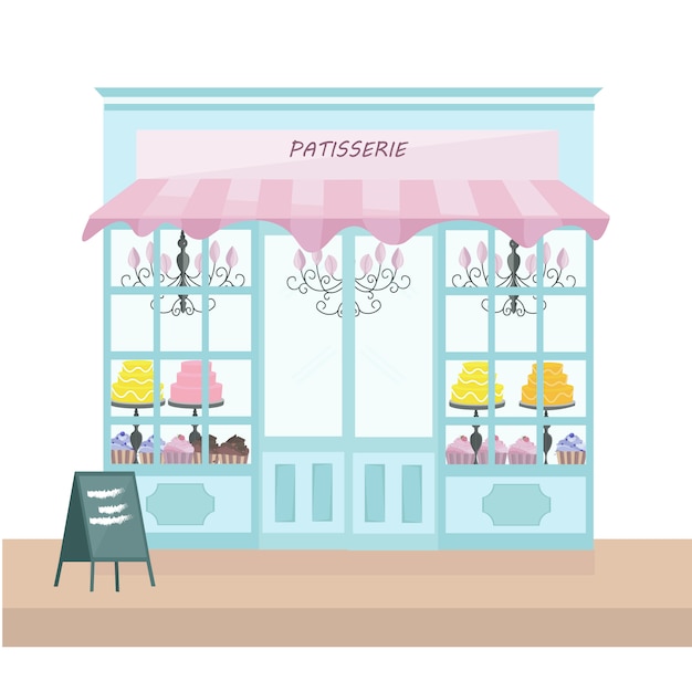 Vector patisserie store background