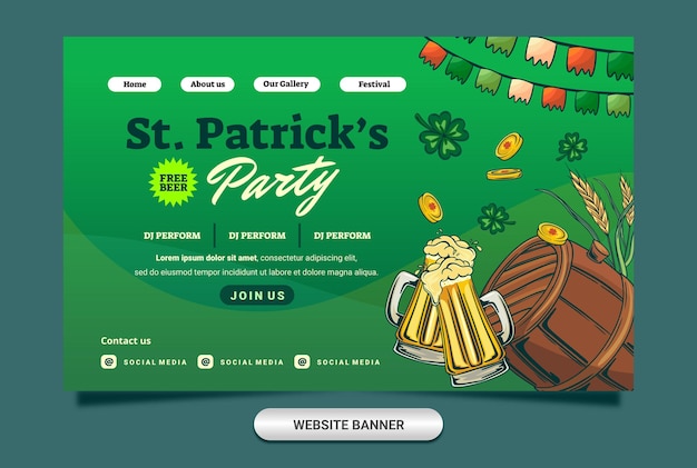 Patrick's day festival website display design