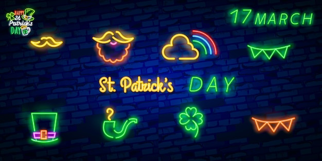 Patrick's Day neon sign.