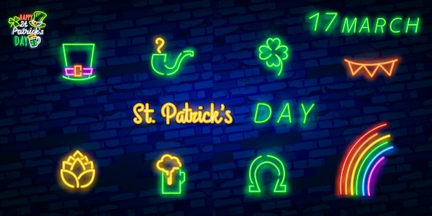 Patrick's Day neon sign.