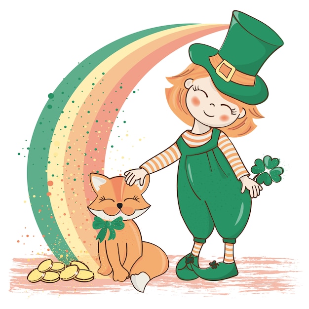 Patrick's rainbow saint patrick's day vector illustration