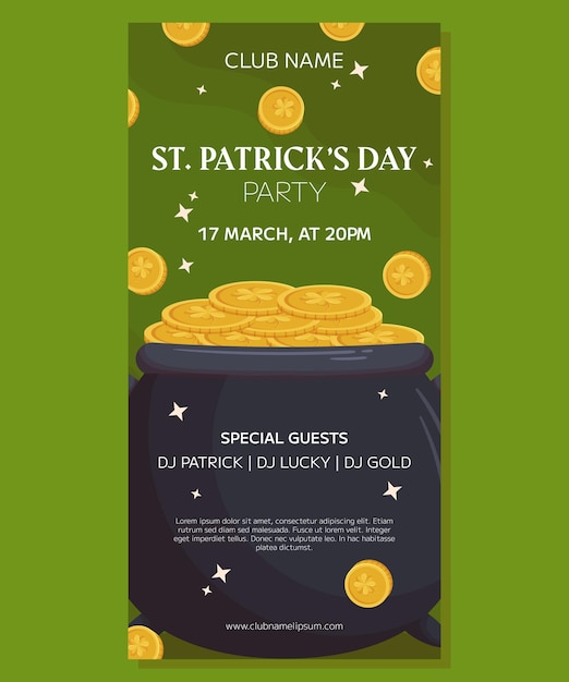 Vector patricks day holiday vertical party banner template design