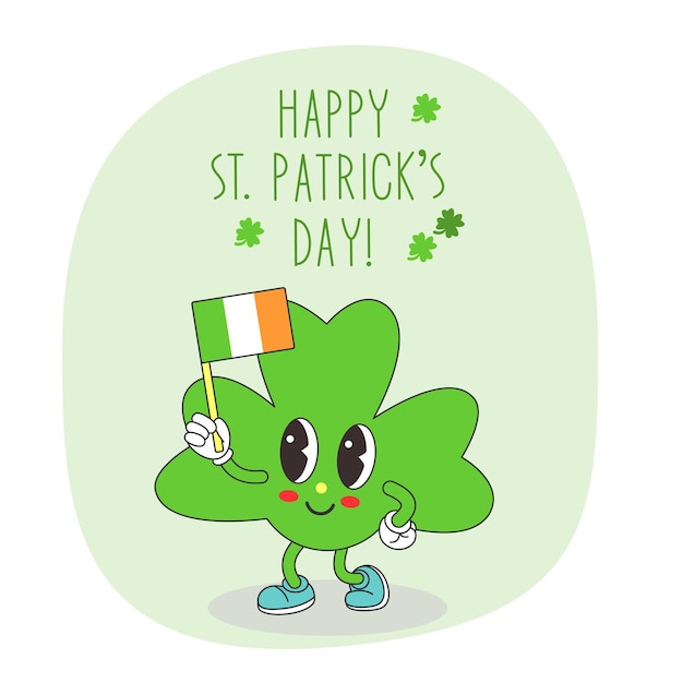 Patricks Day vector isolated illustration St Patricks Day concept postcard trefoil shamrock