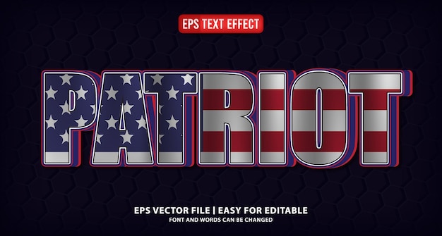 patriot bewerkbaar teksteffect vectoreps