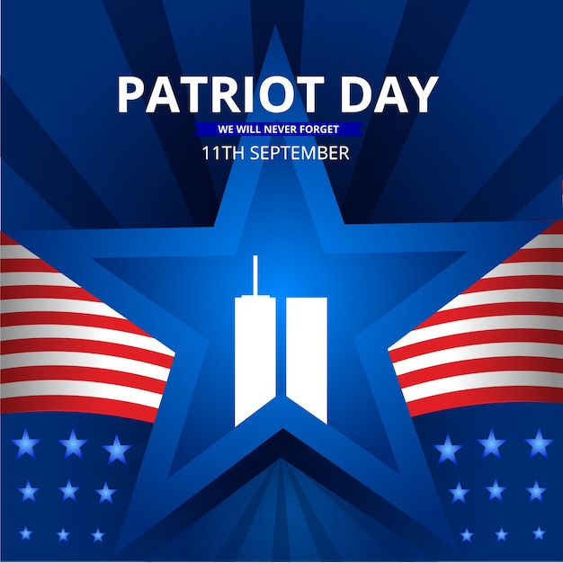 Vector patriot day 11th september greetings celebration