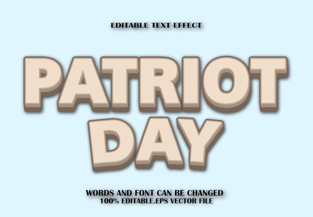 Patriot Day bewerkbaar teksteffect 3D Cartoon-stijl