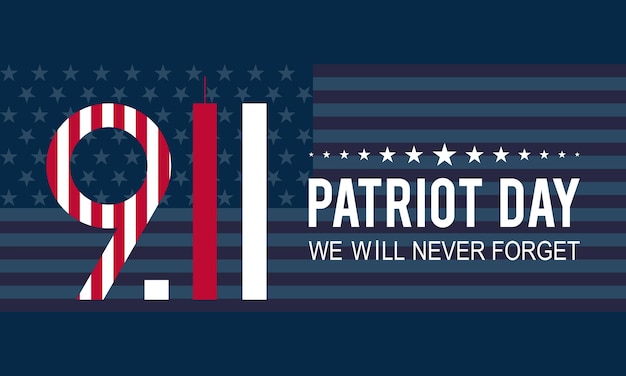 Patriot day memory of september 11 911 usa vector template for banner card poster backgroundxa