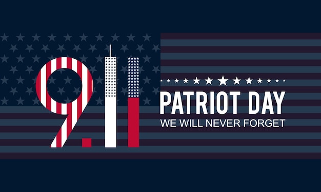 911년 9월 11일 미국 애국자의 날 메모리 배너 카드 포스터 backgroundxA에 대한 벡터 템플릿