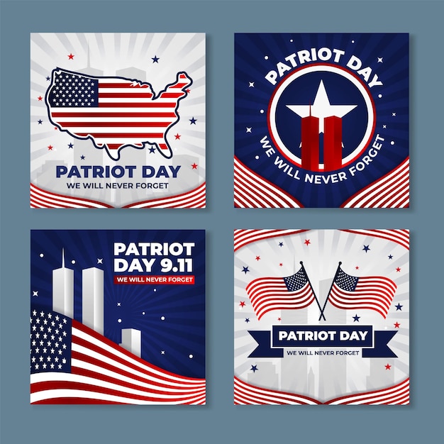 Patriot Day Social Media Posts Template