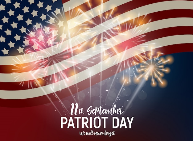 Vector patriot day usa achtergrond. 11 september zullen we nooit vergeten ...