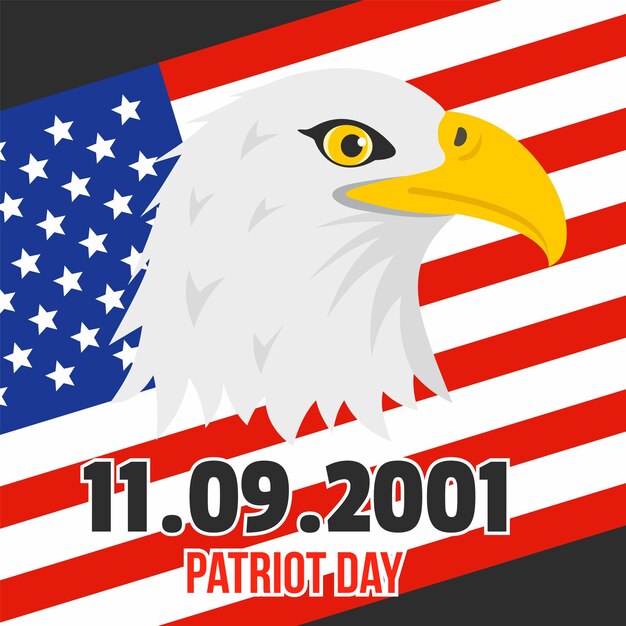 Vettore giorno del patriota degli stati uniti sfondo illustrazione piatta della giornata del patriotta degli stati uniti background vettoriale per il web design