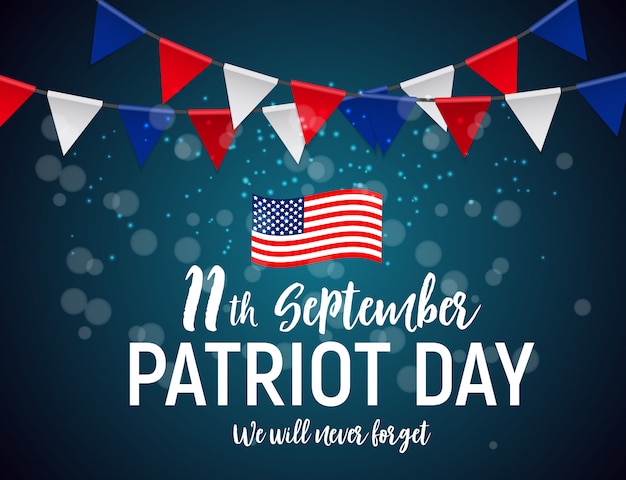 Patriot Day USAの背景。9月11日、私たちは決して忘れません。