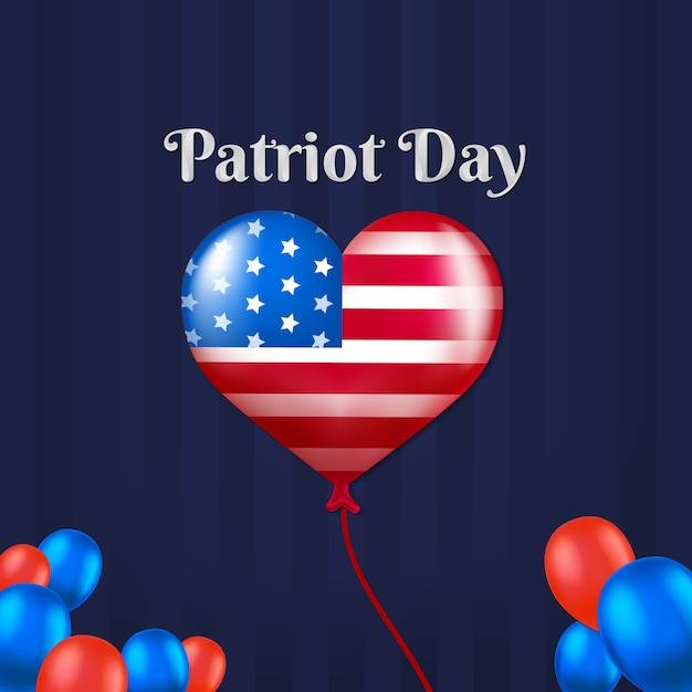 Patriot day with american ballons