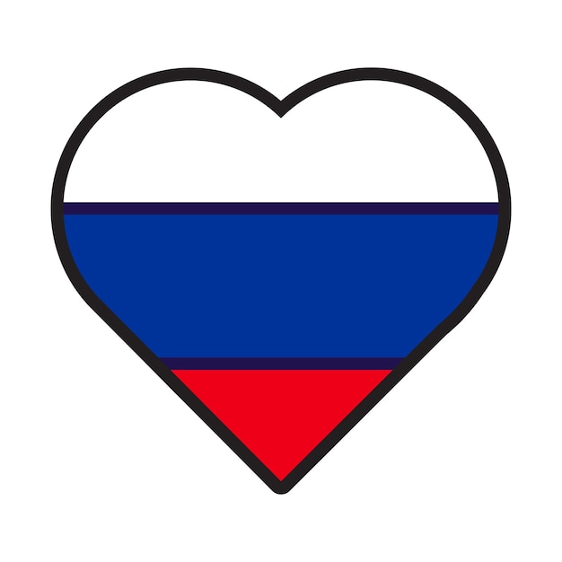 Vector patriot hart in de kleuren van de nationale vlag van rusland feestelijke elementattributen van de dag van de onafhankelijkheid van rusland cartoon vectorpictogram in de nationale kleuren van de vlag van het land geïsoleerd op witte achtergrond