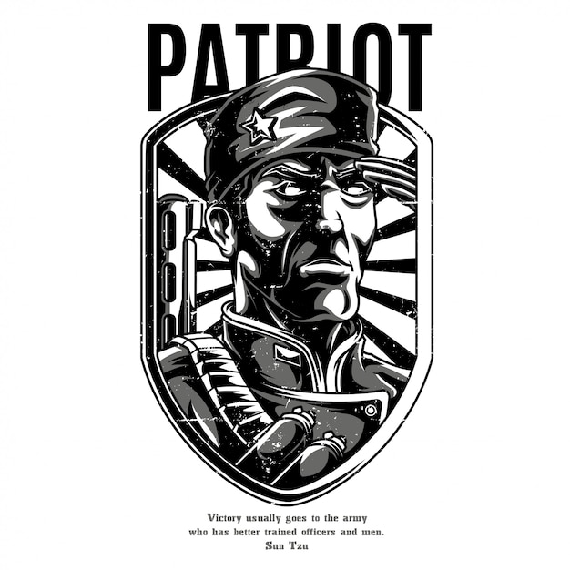 Patriot zwart en wit