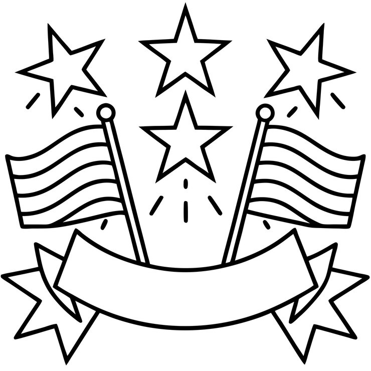 Patriotic American Flag Emblem