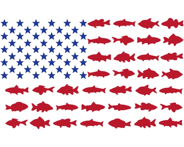 Patriotic Angler USA Fishing Flag