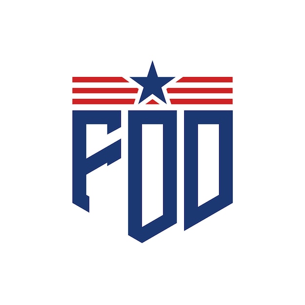 patriotic fdd logo with star and american flag straps letter fdd logo with usa flag