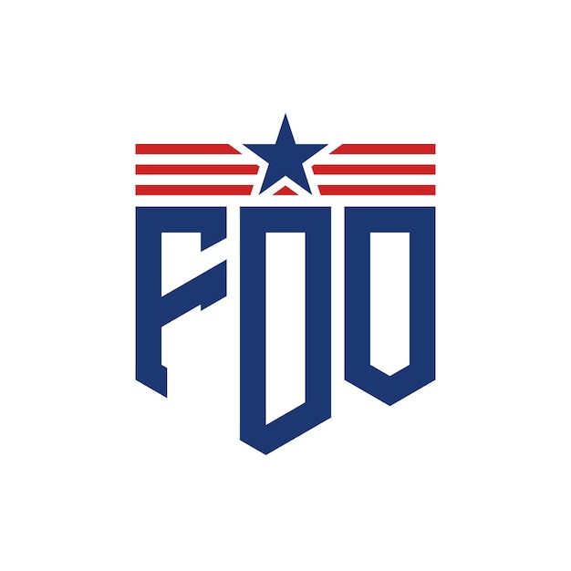 patriotic fdo logo with star and american flag straps letter fdo logo with usa flag