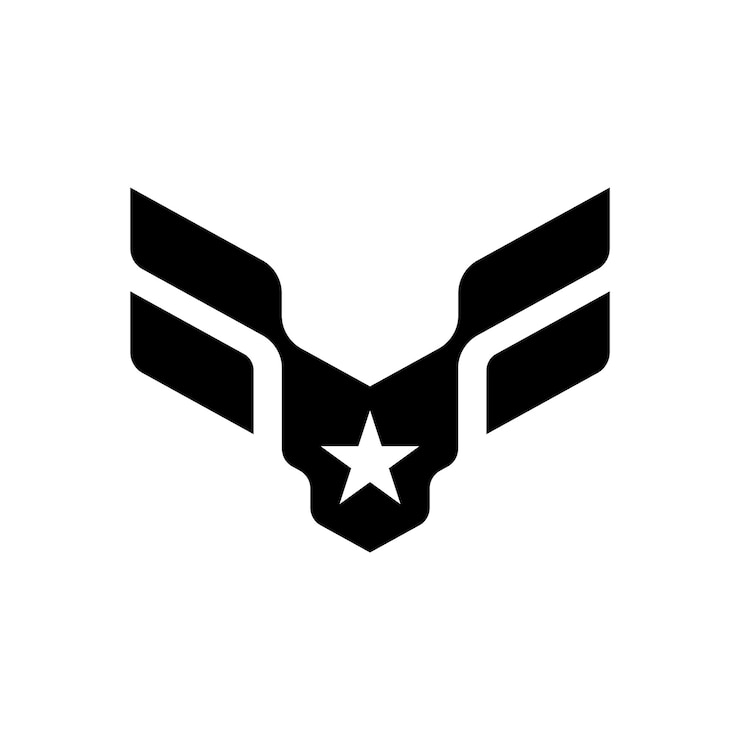 Patriotic Logo Design Template met militaire embleem stijl