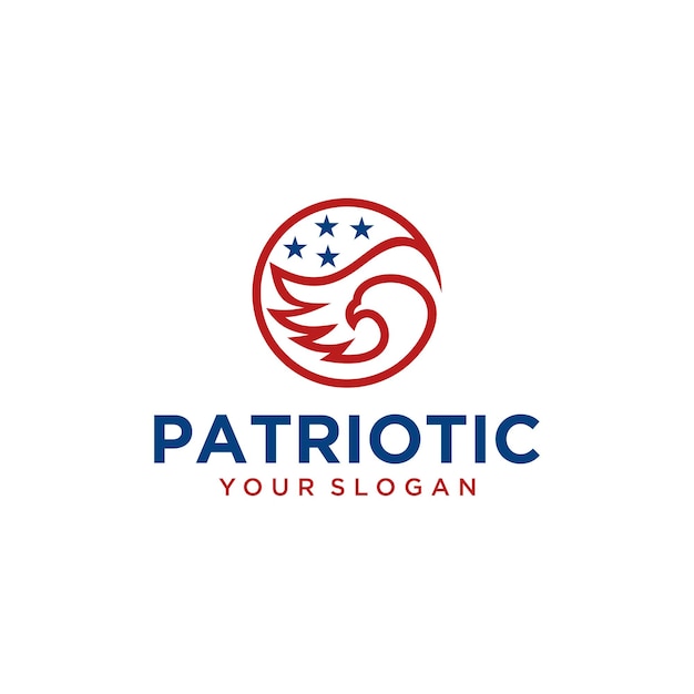 patriotic logo design with eagle and flag