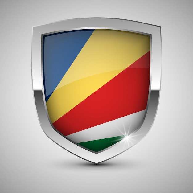 Patriotic shield with flag of Seychelles An element of impact for the use you want to make of it