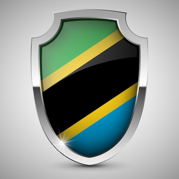 Patriotic shield with flag of Tanzania An element of impact for the use you want to make of it
