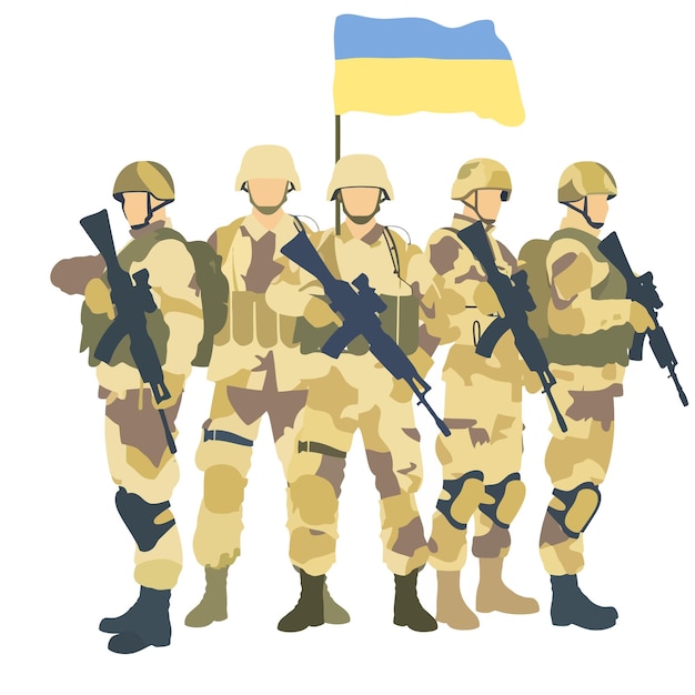 Vector patriotic_ukrainian_soldiers_bold_vector