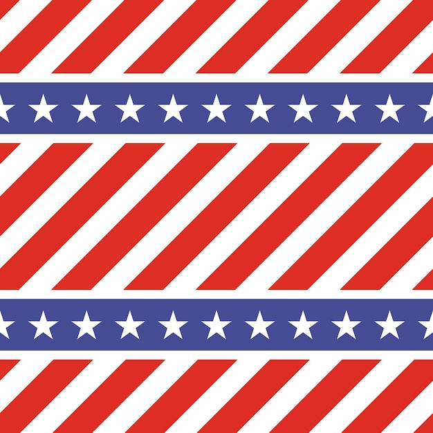 Vector patriotic usa seamless pattern. american flag symbols and colors.