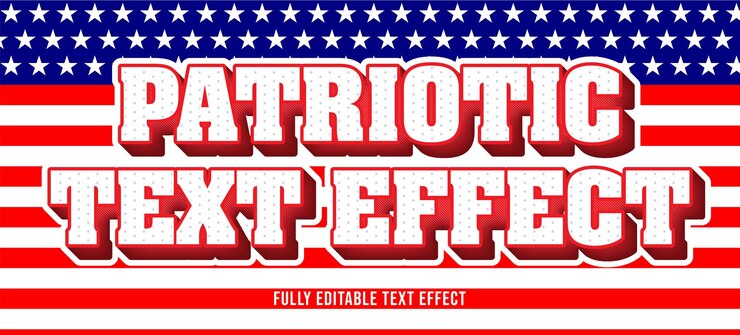 Vector patriotic vector text effect