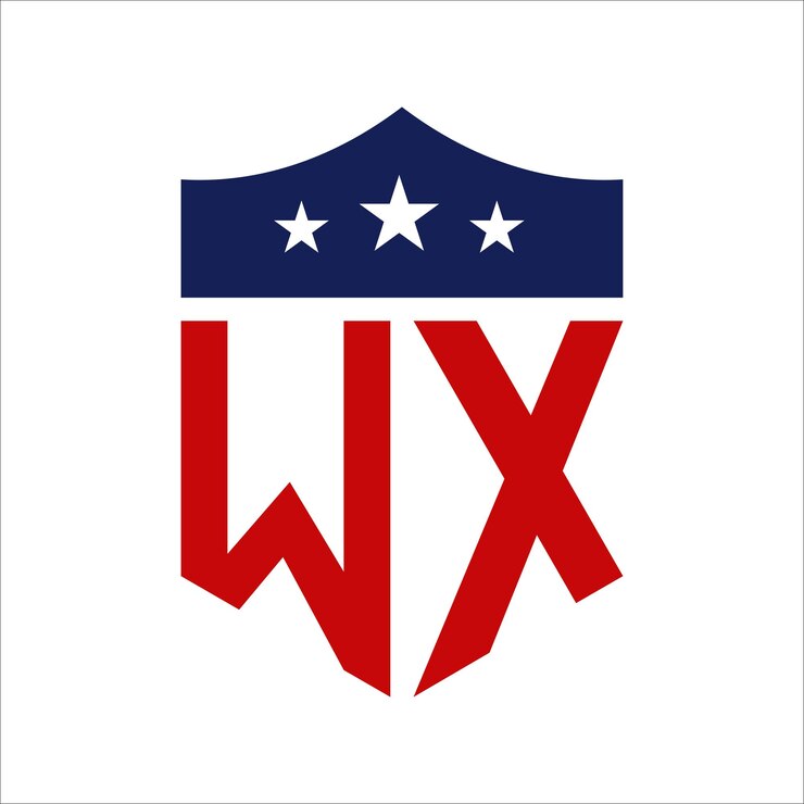 Vector patriotic wx logo design letter wx patriotic american logo design for political campaign and any usa event