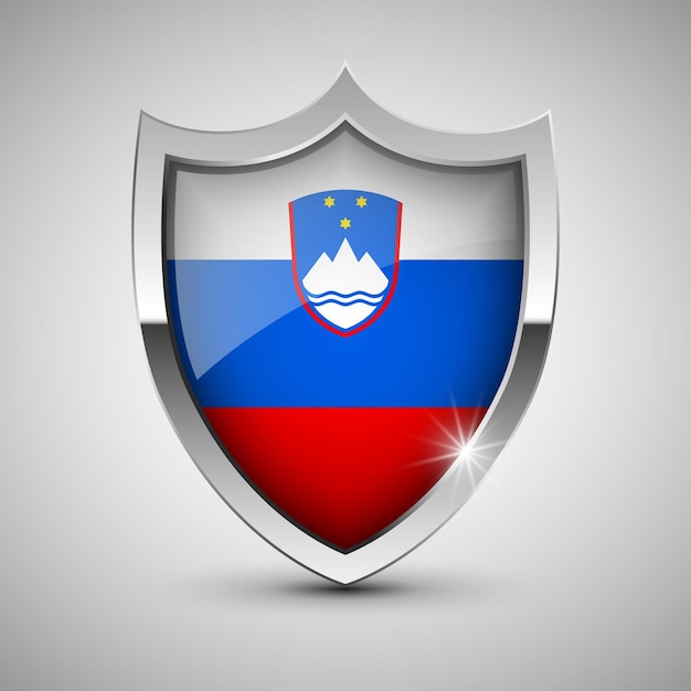 Patriottisch schild met de vlag van Slovenië Een element van impact voor het gebruik dat u ervan wilt maken
