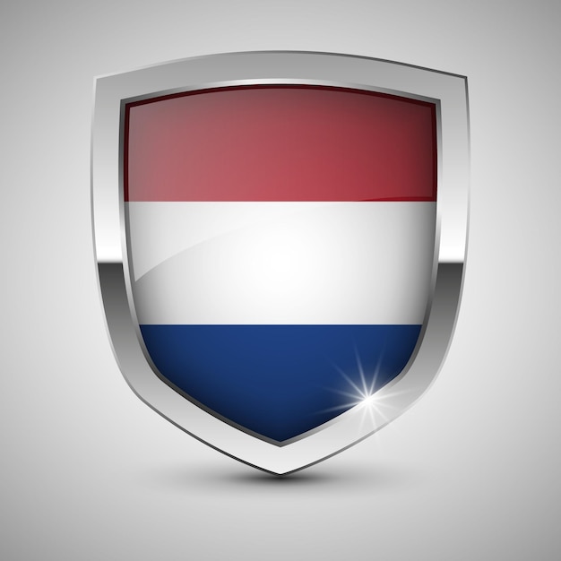 Patriottisch schild met vlag van nederland een element van impact voor het gebruik dat u ervan wilt maken